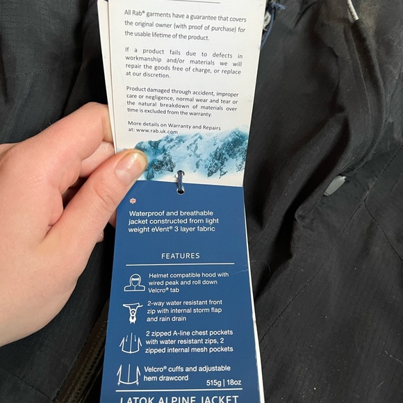 New with Tags Rab Latok Alpine Jacket size XL - Picture 5 of 10